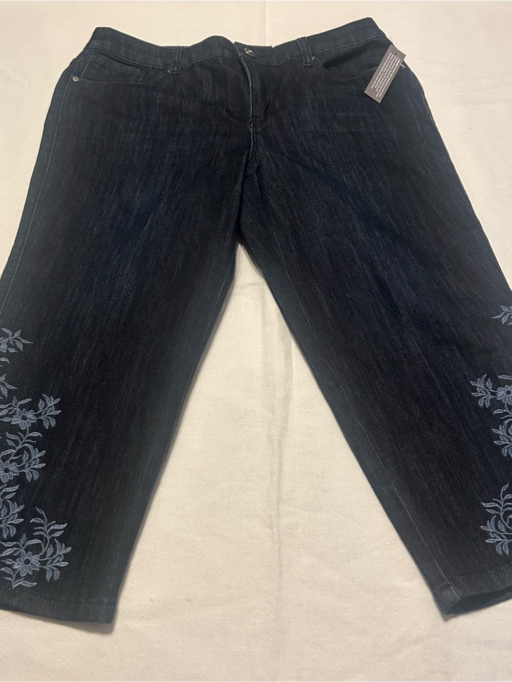 Christopher & Banks Embroidered Denim Crop Jeans Women’s 10 NWT
